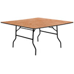 Thumbnail image #1 for Flash Furniture YT-WFFT60-SQ-GG 60-Inch Square Folding Banquet Table, 1/2-Inch Plywood Top with Black PVC Edge