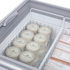 Thumbnail image #2 for Summit Commercial NOVA35GDC Ice Cream Freezer, 11.7 cu. ft., 43" Wide, Sliding Glass Lids, White Exterior, Stainless Steel Interior