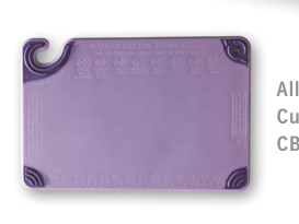 Product image #2 for San Jamar Saf-T-Grip Allergen Saf-T-Zone Purple Cutting Board, 12 x 18 x 1/2 Inch