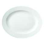 Thumbnail image #1 for Libbey Rigel 999023009 Porcelain Oval Platter with Foot, 11-1/8" x 8-3/4" x 1"H