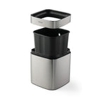 Thumbnail image #2 for Tramontina USA, Inc. 81200-017DS Square Stainless Steel Open-Top Trash Can, 2.11 Gallon, 11"W x 11"D x 12-3/4"H