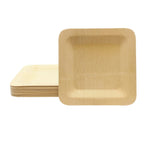 Thumbnail image #1 for TableCraft Products 123456 Square Bamboo Disposable Plate, 5" x 5" Case of 12
