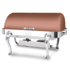 Thumbnail image #1 for Eastern Tabletop Queene-Anne 3114QACP 8 qt Rectangular Roll-Top Chafer, Stainless Steel