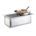 Thumbnail image #1 for Cal-Mil Urban 3391-55 Rectangular Chafer Alternative, Wire Grill with Windguard, Brushed Stainless Steel, 22"W x 7-1/2"D x 9-1/2"H