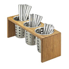 Thumbnail image #1 for Cal-Mil Bamboo 1425-3-60 Horizontal Cylinder Stand, 3 Cutouts
