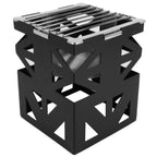 Thumbnail image #1 for Eastern Tabletop Lexus 1742MB Square Black Stainless Steel Connecting Riser Stand, Grate Top, 8"W x 8"D x 10"H