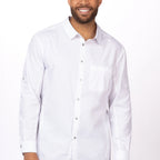 Thumbnail image #1 for Chef Works SES02-WHT-S Men's White Stretch Poly/Cotton/Elastane Chef Shirt, Snap Front, Small