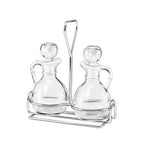 Thumbnail image #1 for Libbey Tabletop 80371 3-Piece Cruet Set with 2 Glass Cruets, Stoppers, and Wire Rack