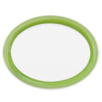Thumbnail image #1 for CAC China Rainbow R-12NR-G Oval Ceramic Platter, 9-1/2" x 7-1/4" x 1-1/4", Narrow Rim, Green Case of 2 Dozen