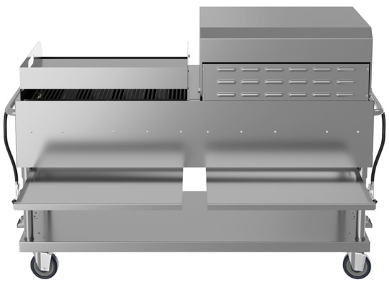 Product image #5 for KoolMore 72-Inch 10-Burner Commercial Outdoor Propane Gas Grill with 36-Inch Roll Dome Cover and 36-Inch Griddle
