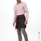 Thumbnail image #2 for Chef Works AHS01S-IBL-0 Half Bistro Apron, 17.9"L x 28"W, Unisex, Indigo Blue, 100% Cotton, 3 Pockets