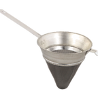 Thumbnail image #1 for Alegacy Foodservice Products 20P 8" Tin-Plated Extra-Fine Mesh Chinois Bouillon Strainer with Handle and Pan Hook