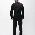 Thumbnail image #2 for Chef Works CBZ02-BLK-S Long-Sleeve Chef Coat, Center-Zip, Raglan, Thermometer Pockets, Black, Small