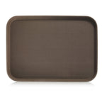 Thumbnail image #1 for New Star Foodservice Inc. 25309 Non-Slip Rectangular Serving Tray, 16" x 22", Plastic, Brown Case of 12