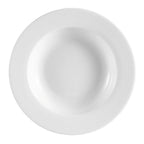 Thumbnail image #1 for CAC China Harmony HMY-3 Porcelain Embossed Round Soup Plate, 10 oz, 9-inch Case of 2 Dozen