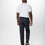 Thumbnail image #2 for Chef Works PBN01-CHR-3XL Men's Slim Chef Pants, Charcoal, 3XL, Elastic Waistband, 65/35 Poly-Cotton