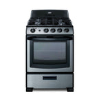 Thumbnail image #1 for Summit Commercial PRO247SS 24.25" Gas Range with 2.9 cu. ft. Oven, Four Sealed Burners, Backguard