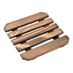 Thumbnail image #1 for Korin Konro NR-360-15 Square Wood Base for Konro Grill, 6" x 6" x 1/2"