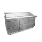 Thumbnail image #1 for Fagor Refrigeration FMT-72-30-D6-N Sandwich/Salad Prep Refrigerator, 72-1/2"W, 6 Drawers, 30-Pan Top, Front-Breathing