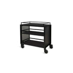 Thumbnail image #1 for Cardinal Industrial by Abert FP880 Black Metal 2-Shelf Utility Bus Cart with Solid Shelves