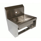 Thumbnail image #2 for NBR Equipment HS2-W1-KB Wall-Mounted Stainless Steel Hand Sink with Faucet, 14"W x 10"D x 5" Deep Bowl