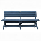 Thumbnail image #1 for Grosfillex Westport US449747 Folding Outdoor Bench, 58-3/4"W, Barn Blue Mineral Polymer Composite, Seats 3 Adults