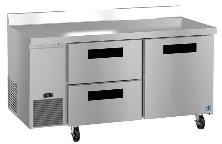 Product image #5 for Hoshizaki Steelheart 67-Inch Two-Section Reach-In Worktop Refrigerator with 1 Solid Door and 2 Drawers, Stainless Steel