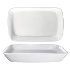 Thumbnail image #1 for International Tableware Quad QP-106 Rectangular Porcelain Platter, 32 oz, 10 x 6-1/2", European White 1 Dozen