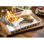 Thumbnail image #2 for TableCraft Products SCB965 Rectangular Stainless Steel Serving Tray, 9" x 6-1/2" x 1-1/4", Brushed Finish Case of 12