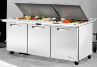 True SPEC Series Dual-Side Mega Top Sandwich/Salad Prep Table, 3-Section, 72-Inch, 30-Pan