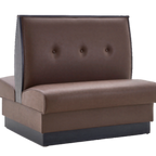 Thumbnail image #1 for ATSMFG ATS AT&S-QAD-W42-3B-BRN Double Restaurant Booth, 42"H, 3-Button Tufted, Dark Walnut Wood Trim, Brown Upholstery