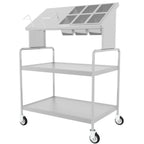 Thumbnail image #1 for Caddy T-560 Tray Starter , 38"W x 26"D x 55"H, Stainless Steel, 2 Shelves, 6-Cutout Overhead Shelf, 4" Swivel Casters
