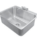 Thumbnail image #7 for Advance Tabco DI-1-2812 Drop-In 18-Gauge 304 Stainless Steel Sink, Single Compartment, 28" x 20" x 12" Bowl with Faucet & Basket Drain