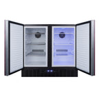 Thumbnail image #2 for Summit Commercial FFRF36IF Commercial 2-Door Side-by-Side Refrigerator-Freezer, Bottom-Mount, Black/Stainless Steel, 5.8 cu. ft.