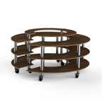 Thumbnail image #1 for Steelite International Mogogo, Modular MGCMSB01WSXW 4-Tier Round Modular Buffet Market Station with Casters, 81-1/2" Dia. x 41"H