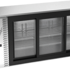 Thumbnail image #1 for Victory Refrigeration VBBN72HC-GS-S Three-Section Back Bar Refrigerator, 72"W, 3 Sliding Glass Doors, Stainless Steel