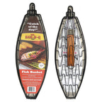 Thumbnail image #2 for Chef Master Mr. Bar-B-Q 06630Y Fish Grill Basket, 24-4/5"L x 5-4/5"W, Flexible, Expandable, Folding Handle, Non-Stick Case of 6