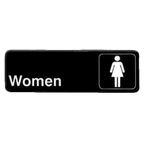 Thumbnail image #1 for Thunder Group PLIS9314BK Women's Restroom Sign, 9" x 3", Self-Adhesive, White Lettering on Black Background Case of 144