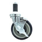 Thumbnail image #1 for BK Resources 5SBR-2RA-PLY-TLB 5" Polyurethane Swivel Stem Caster with Top-Lock Brake, 300 lb Capacity