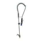 Thumbnail image #1 for Fisher 68004 Pre-Rinse Faucet Unit, Spring Style, Single Deck Control Valve, Lever Handles, 21-inch Riser, 36-inch Hose, Stainless Steel