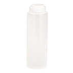 Thumbnail image #1 for TableCraft Products 2108C-6 Clear 8 oz Squeeze Bottle with White Hinged Wide-Mouth Top Case of 72