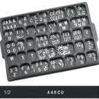 Thumbnail image #1 for AARCO Products HF.50 1/2" Helvetica Letter Set, Universal Single Tab, 165 Characters, White, with Assortment Tray