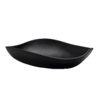 Thumbnail image #2 for Steelite International Delfin, Marisol Black 7000DD004 Black Melamine Free-Form Salad Bowl, 2.5 qt., 13-5/8" x 11" x 3"