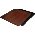 Thumbnail image #1 for ATSMFG ATS AT&S-ADL3636-B/DM MFG Reversible Square Table Top, 36" x 36", Double Laminate, Dark Mahogany/Black, Black T-Mold Edge
