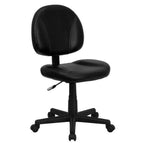 Thumbnail image #1 for Flash Furniture BT-688-BK-GG Ergonomic Swivel Task Chair, Armless, Upholstered Mid-Back, Casters