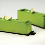 Thumbnail image #2 for JB Prince Pavoni M620 H 20-Compartment Ramp-Shaped Silicone Baking Mold, 3.7 oz. Portions, -40°F to 536°F