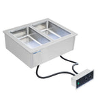 Thumbnail image #1 for USR Brands Prepline HFW2 Drop-In Hot Food Well, 2-Pan, Stainless Steel, Independent Heat Controls, Built-In Drain