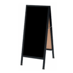 Thumbnail image #1 for AARCO Products BA-311SB Sidewalk Markerboard, 18"W x 42"H, Black Porcelain Board, Aluminum A-Frame
