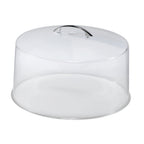 Thumbnail image #1 for Browne USA Foodservice 57140 Clear Plastic Cake Cover, 12" Diameter x 6-3/8"H, Chrome Handle Case of 12
