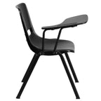 Thumbnail image #2 for Flash Furniture Hercules RUT-EO1-BK-RTAB-GG Ergonomic Shell Chair with Right-Handed Flip-Up Tablet, Plastic Seat and Back, Black